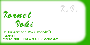 kornel voki business card